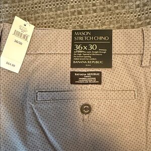 Banana Republic Mason Stretch Chino Pants - Light Taupe Microprint